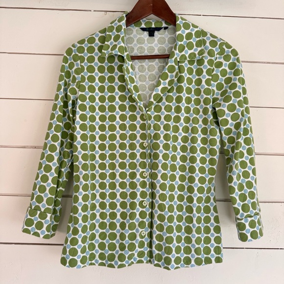 Boden Tops - Vintage Boden green & blue circle print button down shirt. Size: Small